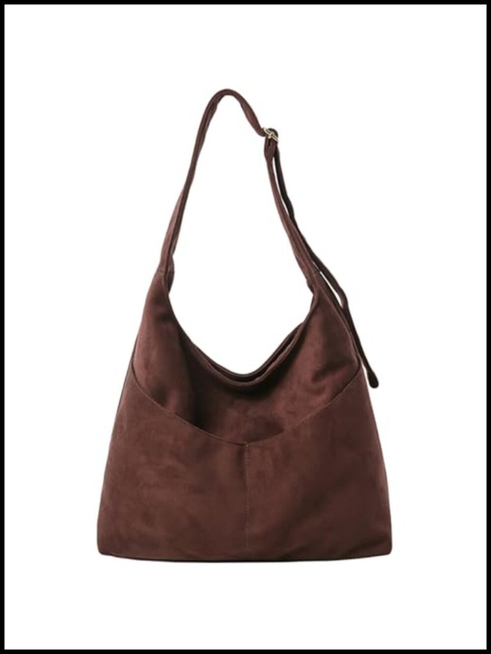 Large Slouchy Hobo Bag Faux Suede Vegan Shoulder Purse with Zipper